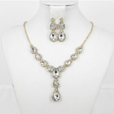 511192 Clear in Gold Necklace Set 