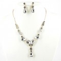  511200-201 Clear Crystal Rose Gold Necklace Set 