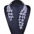 511208-101 Crystal Flower Necklace in Silver