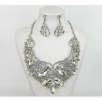 511254-101 Crystal Silver Necklace Set
