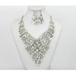 511267-101 Crystal Silver Necklace Set