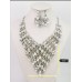 511267-101AB Crystal Silver Necklace Set