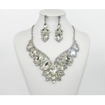511269-101 Crystal Silver Necklace Set