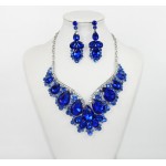 511269-115 Royal Blue Crystal Necklace Set