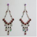 512182 Red Strass Earring in Silver