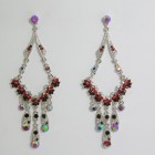 512182 Red Strass Earring in Silver