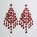 512324  Red Crystal Earring in Silver