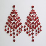 512324  Red Crystal Earring in Silver