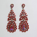 512325 Red Crystal Earring in Silver