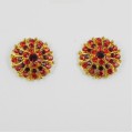 512327 red in gold  earring