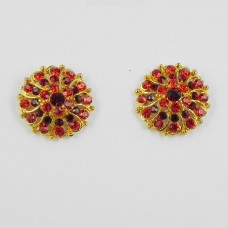 512327 red in gold  earring