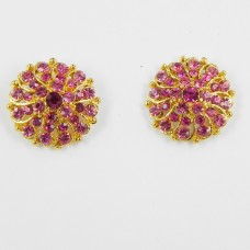 512327 pink in gold  earring