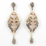 512368 Black Crystal in Gold Earring