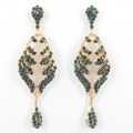 512368 Emerald Crystal in Gold Earring