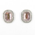 512373 Pink Crystal in Silver Earring