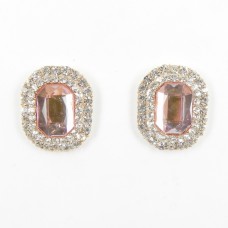 512373 Pink Crystal in Gold Earring