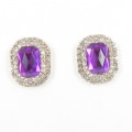 512373 Purple Crystal in Gold Earring
