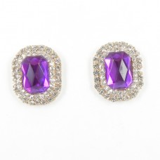 512373 Purple Crystal in Gold Earring