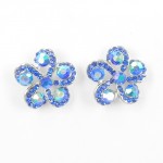 512386 Royal Blue Crystal in Silver Earring