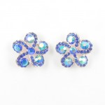 512386-415 Royal Blue Crystal in Rose Gold Earring