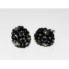 512263-102  BLACK CRYSTAL EARRING IN SILVER