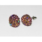 512263-205 PURPLE CRYSTAL EARRING IN GOLD
