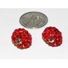 512263-207 RED CRYSTAL EARRING IN GOLD