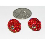 512263-207 RED CRYSTAL EARRING IN GOLD