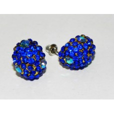 512263-215 BLUE CRYSTAL EARRING IN GOLD