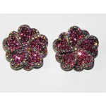 512328-109 PINK CRYSTAL EARRING IN SILVER
