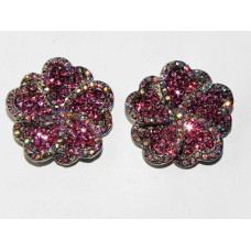 512328-109 PINK CRYSTAL EARRING IN SILVER