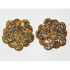 512328-201 CLEAR CRYSTAL EARRING IN GOLD