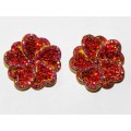 512328-207 RED CRYSTAL EARRING IN GOLD