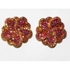 512328-209 PINK CRYSTAL EARRING IN GOLD