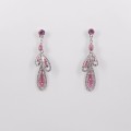 512343 Pink in Silver Crystal Earring