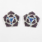 512338 Purple in Silver Earring