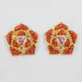 512338 Red in Gold Earring
