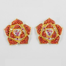512338 Red in Gold Earring