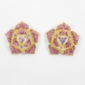 512338 Pink in Gold Earring