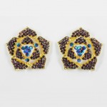 512338 Purple in Gold Earring