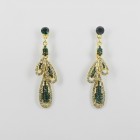 512343 Emerald  in Gold Crystal Earring