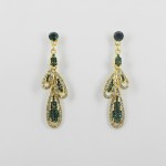 512343 Emerald  in Gold Crystal Earring