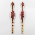 512344 Red in Gold Earring