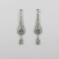 512345 Clear Silver Crystal Earring