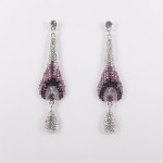 512345 Purple Silver Crystal Earring