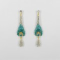 512345 Blue in Gold Crystal Earring