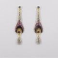 512345 Puple in Gold Crystal Earring