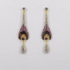 512345 Puple in Gold Crystal Earring