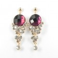 512371 Red Crystal Earring  in Rose Gold