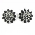 512379-102 Black Flower crystal Earring